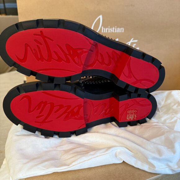 Christian Louboutin 3221092 Out Lina Spike Lug Black Calf Ankle Boot, 38.5, 39.5 - Picture 10 of 16